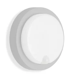 Utendørs LED-vegglampe Dortmund Ø17cm sølv