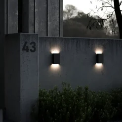 Utendørs LED-vegglampe Fold 15 x 21 cm, svart