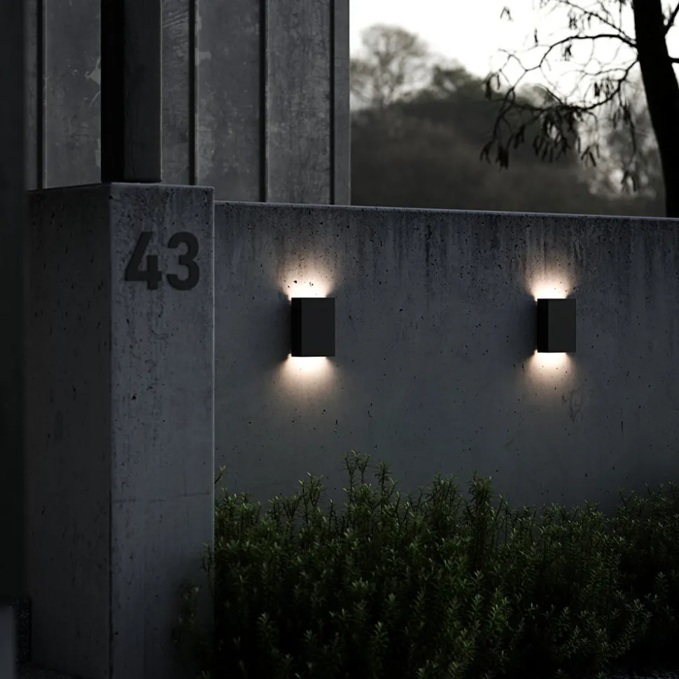 Utendørs LED-vegglampe Fold 15 x 21 cm, svart