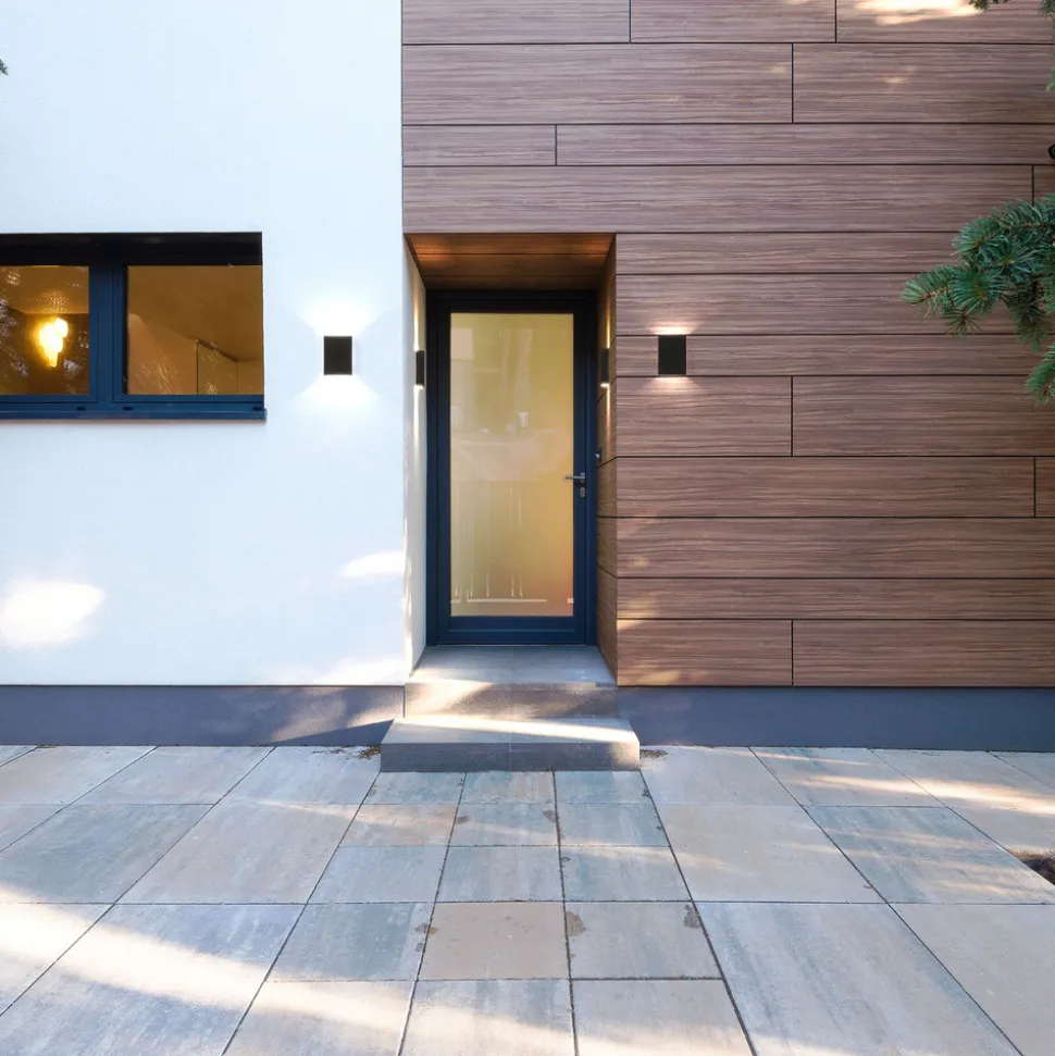 Utendørs LED-vegglampe Fold 15 x 21 cm, svart