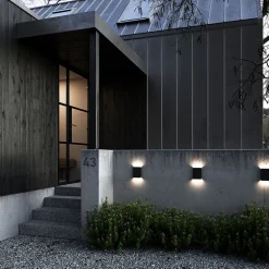 Utendørs LED-vegglampe Fold 15 x 21 cm, svart