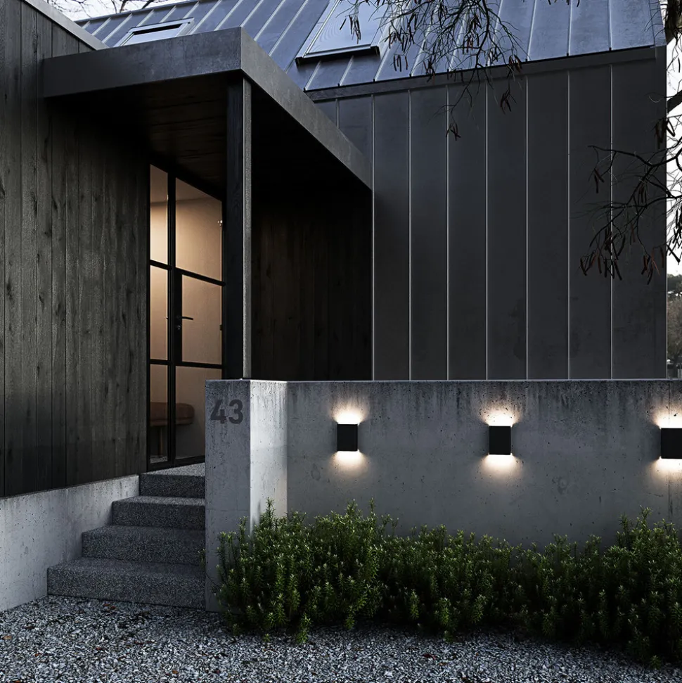 Utendørs LED-vegglampe Fold 15 x 21 cm, svart