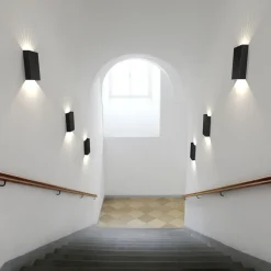 Utendørs LED-vegglampe Fold 15 x 21 cm, svart