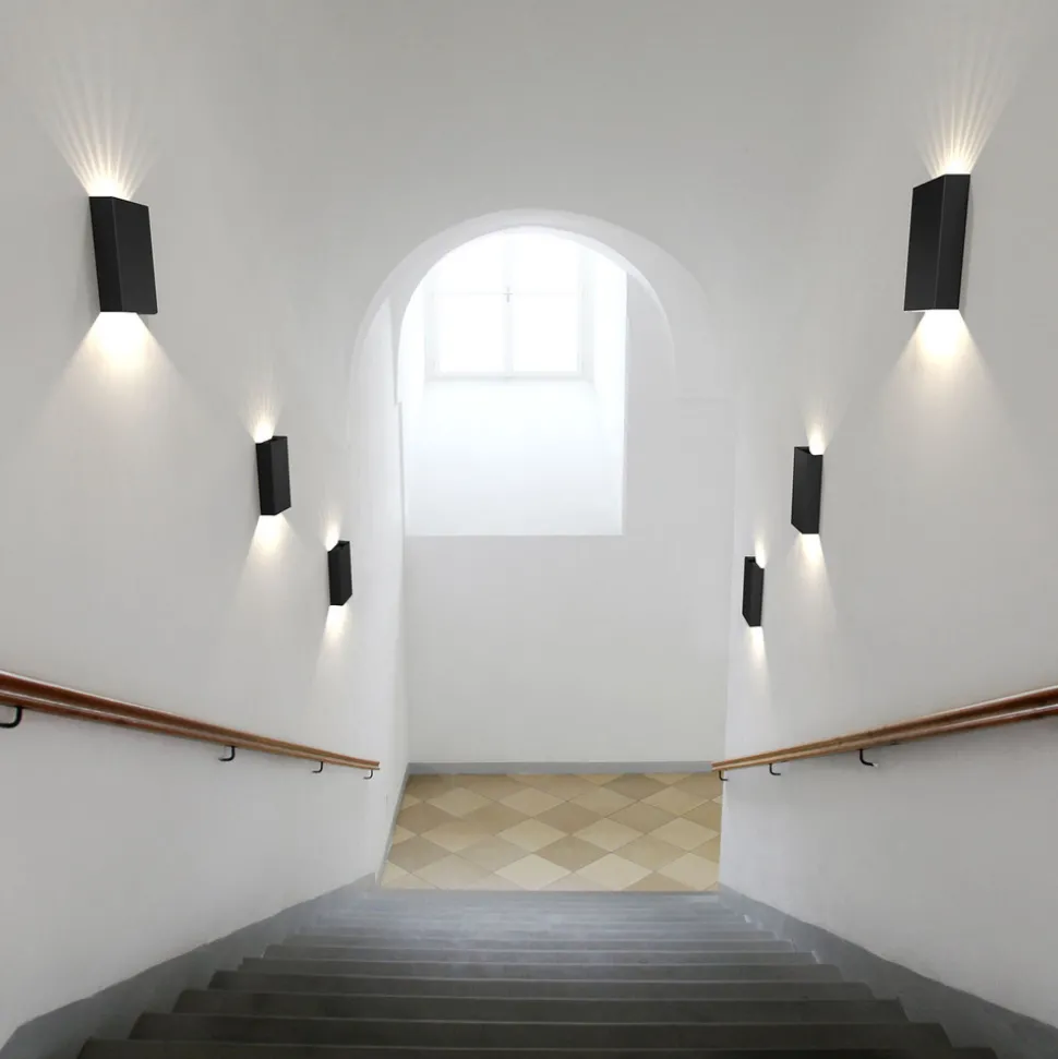 Utendørs LED-vegglampe Fold 15 x 21 cm, svart