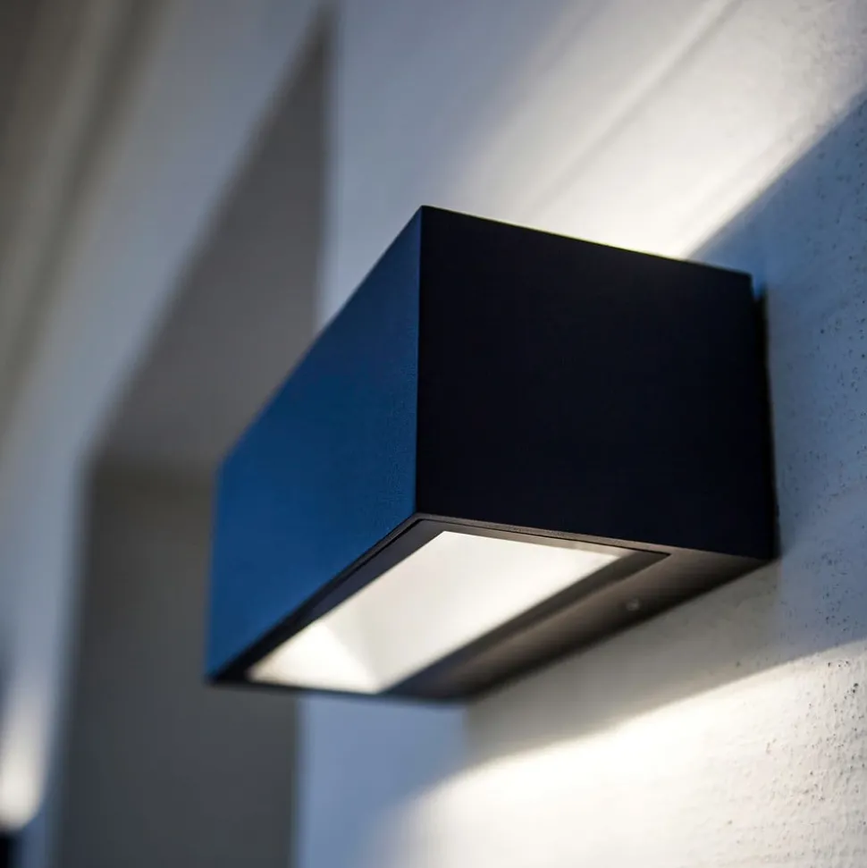 Utendørs LED-vegglampe Gemini, 22 cm 3 000 K svart