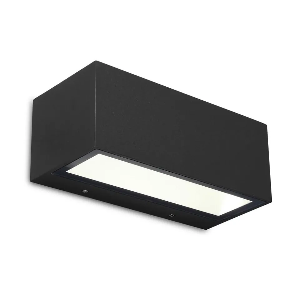 Utendørs LED-vegglampe Gemini, 22 cm 3 000 K svart