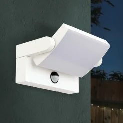 Utendørs LED-vegglampe Ginger med sensor hvit IP54