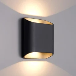 Utendørs LED-vegglampe, grafitt, opp & ned, CCT, dimbar, aluminium