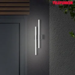 Utendørs LED-vegglampe Graz direkte 2 lysk. svart