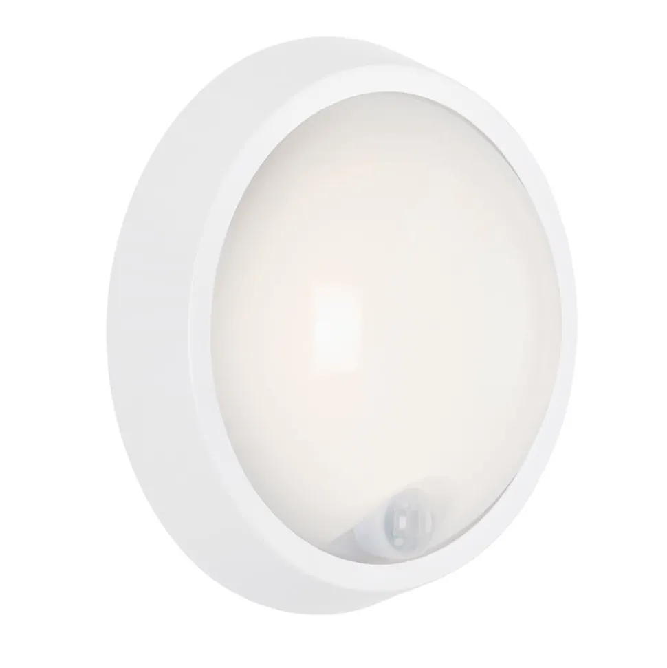 Utendørs LED-vegglampe Helsinki sensor IP44 hvit