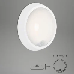 Utendørs LED-vegglampe Helsinki sensor IP44 hvit