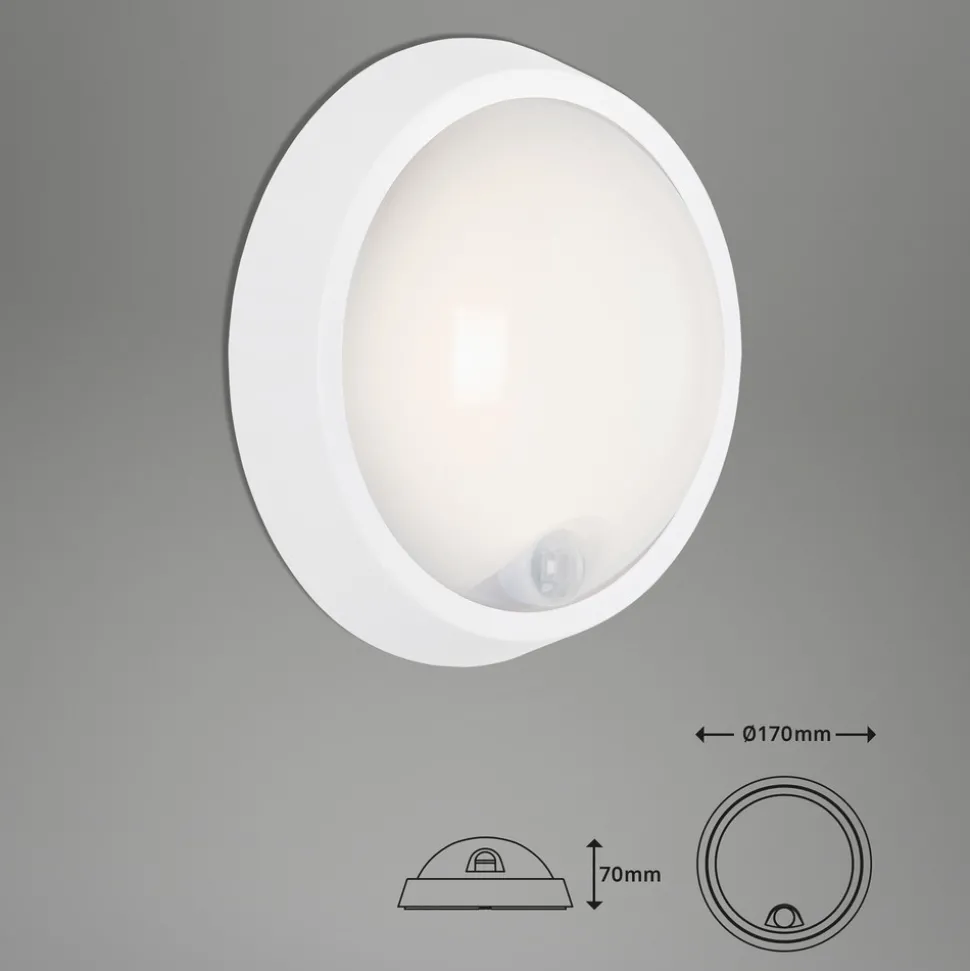 Utendørs LED-vegglampe Helsinki sensor IP44 hvit