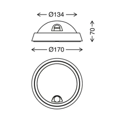 Utendørs LED-vegglampe Helsinki sensor IP44 svart