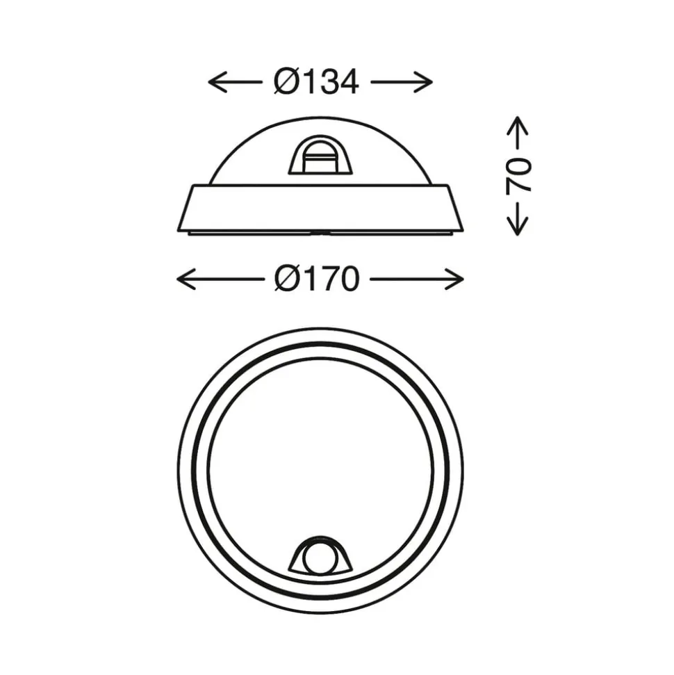 Utendørs LED-vegglampe Helsinki sensor IP44 svart