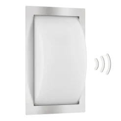 Utendørs LED-vegglampe Ivett, stål, sensor