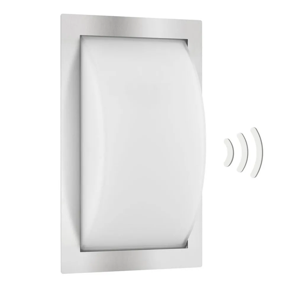 Utendørs LED-vegglampe Ivett, stål, sensor