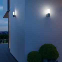 Utendørs LED-vegglampe L 605 M, alu antrasitt