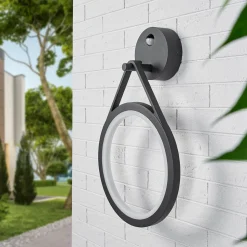 Utendørs LED-vegglampe Mirco med sensor, ring