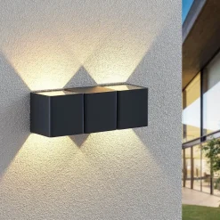 Utendørs LED-vegglampe Niklas, kantet