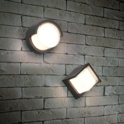 Utendørs LED-vegglampe Puno, IP54, rund