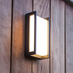 Utendørs LED-vegglampe Qubo, 11 cm x 22 cm