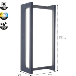 Utendørs LED-vegglampe Qubo, 11 cm x 22 cm