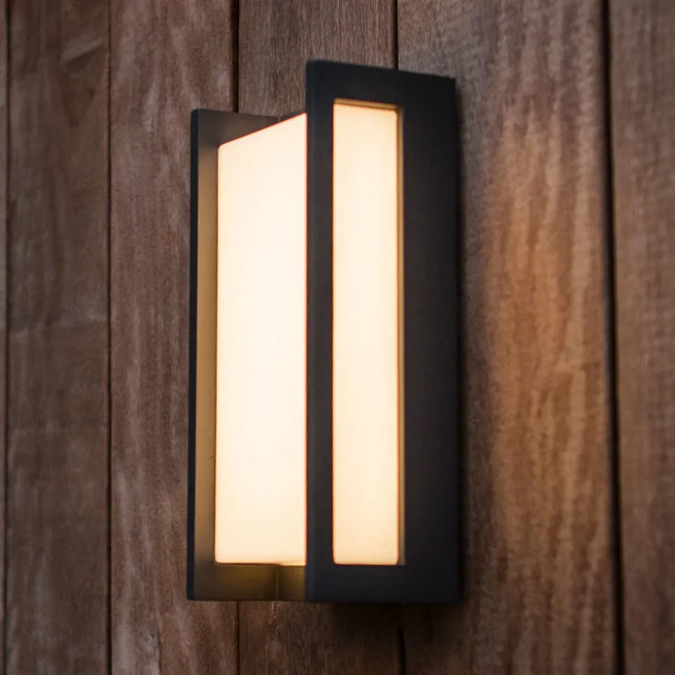 Utendørs LED-vegglampe Qubo, 11 cm x 22 cm