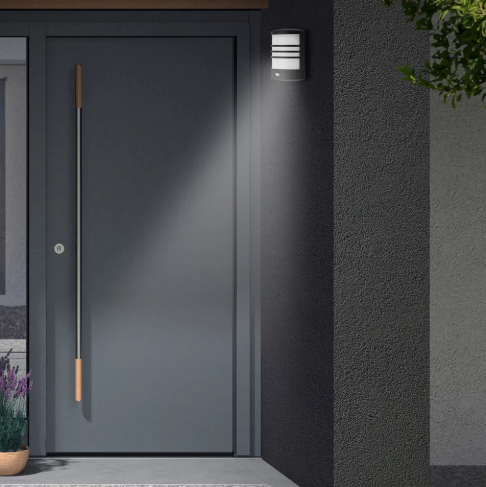 Utendørs LED-vegglampe sensor Toledo svart 4 000 K