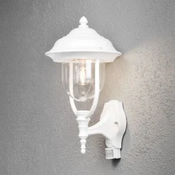 Utendørs PARMA vegglampe med sensor i hvit