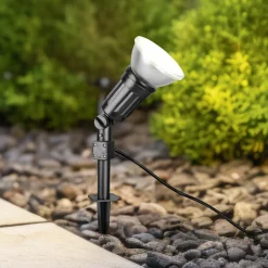 Utendørs spot Caceres, svart, plast, IP44, vinklingsbar