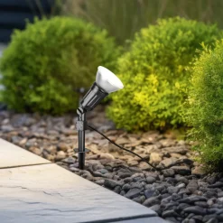 Utendørs spot Caceres, svart, plast, IP44, vinklingsbar