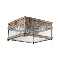 Utendørs taklampe Holborn, kantet mørk bronse