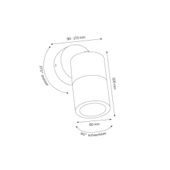 Utendørs vegglampe 5122, saltvannsresistent, IP65