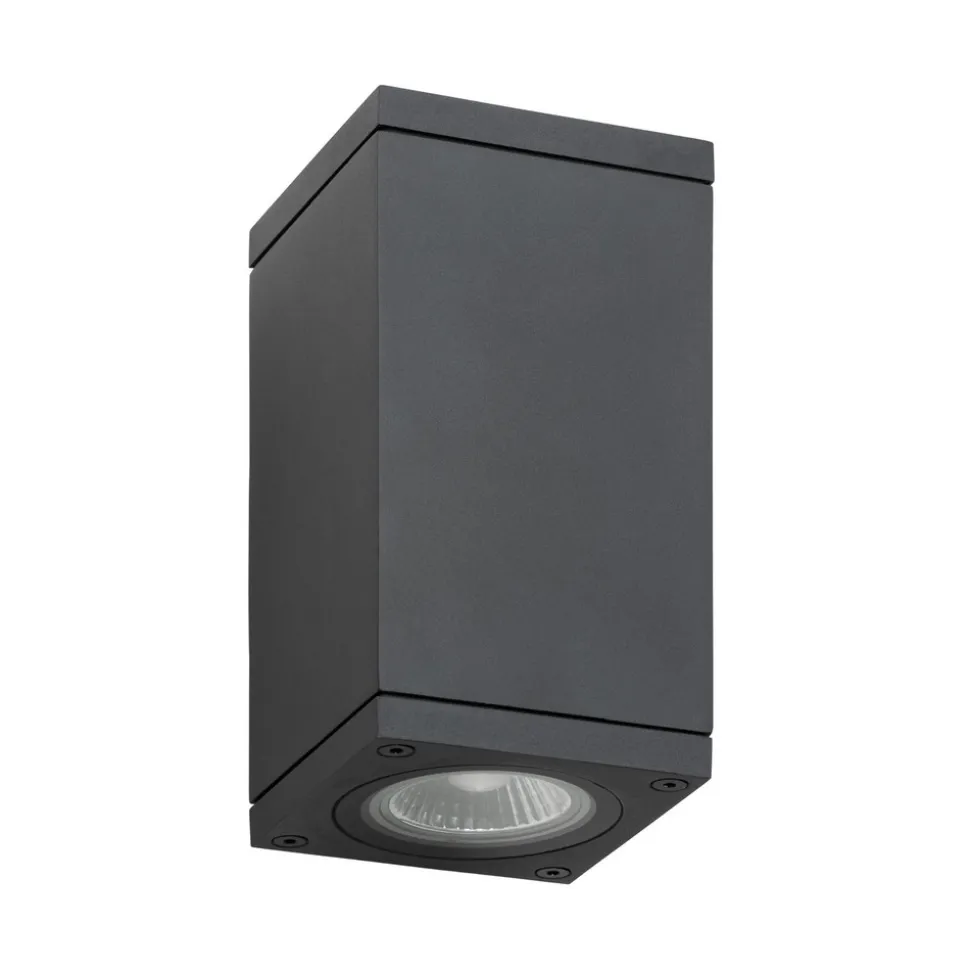 Utendørs vegglampe 5160, svart, aluminium, glass, 2 x GU10