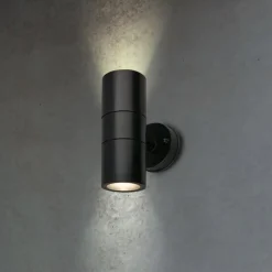 Utendørs vegglampe 3792025 svart plast opp/ned 2 x GU10