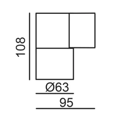 Utendørs vegglampe Achernar 1 lysk. down gråsvart
