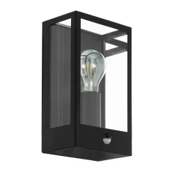 Utendørs vegglampe Alamonte med sensor, svart