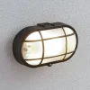 Utendørs vegglampe Alisha, oval, svart