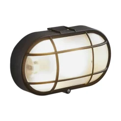 Utendørs vegglampe Alisha, oval, svart