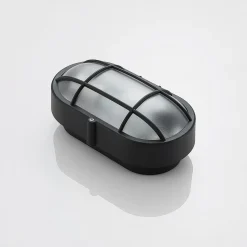 Utendørs vegglampe Alisha, oval, svart