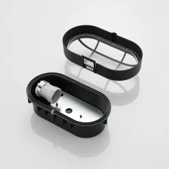 Utendørs vegglampe Alisha, oval, svart