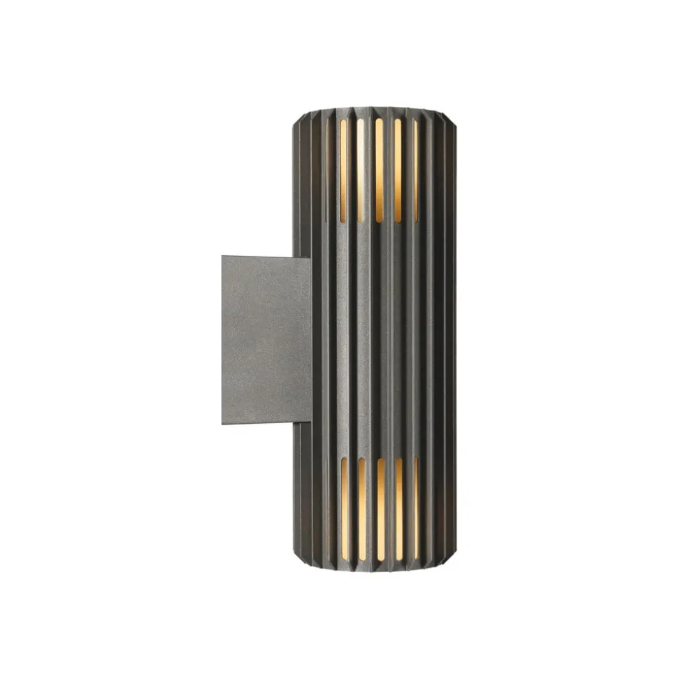 Utendørs vegglampe Aludra Double Seaside, aluminium, antrasitt
