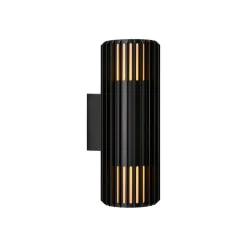 Utendørs vegglampe Aludra Double Seaside, aluminium, svart