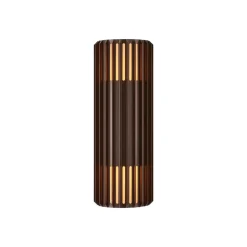 Utendørs vegglampe Aludra Double Seaside, aluminium, brun metallic