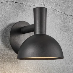 Utendørs vegglampe Arki svart Ø 20 cm