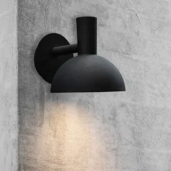 Utendørs vegglampe Arki svart Ø 20 cm