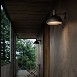 Utendørs vegglampe Arki svart Ø 35 cm