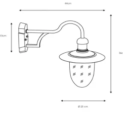 Utendørs vegglampe Aruba, Ø 25 cm, svart