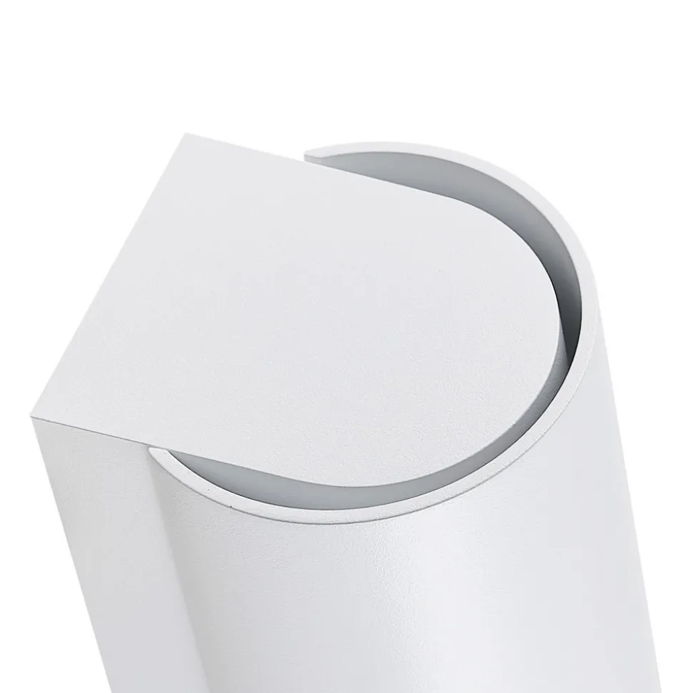 Utendørs vegglampe CAN, hvit, 1 lyskilde, Ø 8 cm, IP65, metall, GU10