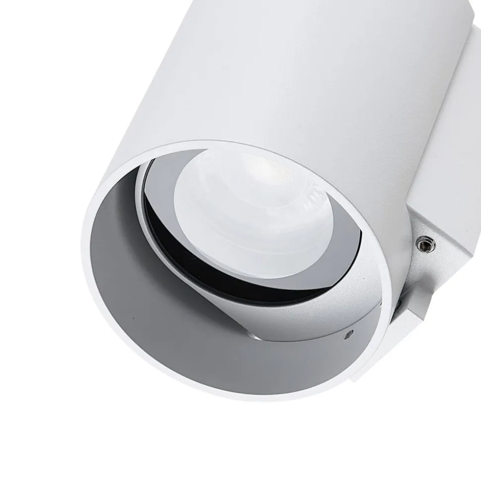 Utendørs vegglampe CAN, hvit, 1 lyskilde, Ø 8 cm, IP65, metall, GU10